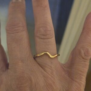 Pandora Polished Gold Wave Ring